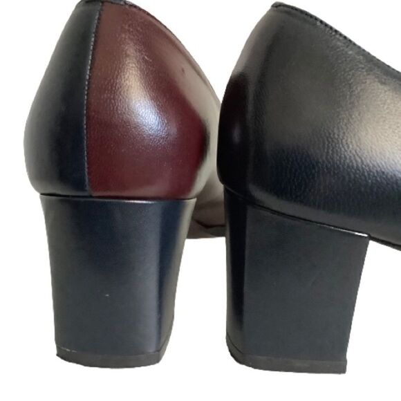 LA REBECCA FIRENZE LEATHER BLOCK HEEL SHOES SIZE 8B - Picture 6 of 10